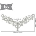 thumbnail image 3 of V-Neck Neckline Rhinestone Applique Sew Crystal Applique for Neckline/Belt/Headpiece Silver Rhinestone Applique for Wedding Dress Rhinestones Gown Embellishments, 3 of 9