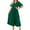 Green, variant on Dresses Solid Color Women Elegant Wrap V-Neck Sleeve Bulted Pleated Flowy Maxi Long Dress Relaxed Fit Sundress Wedding Guest Dress
