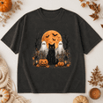 thumbnail image 2 of Vintage Black Cat Ghost Halloween Shirt, Orange Moon Pumpkin Graphic Comfort Colors Tee, Spooky Season Cat Lover Fall Gift - Pepper, M, 2 of 4