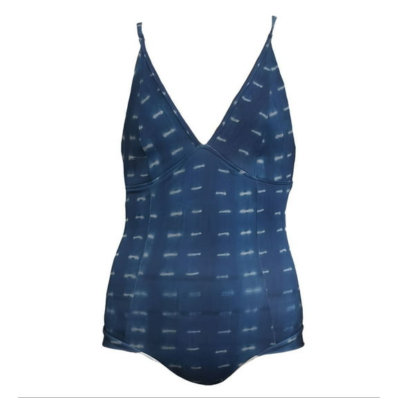 SEEA Women's Felina Indigo V-Neck One Piece Swimsuit, Blue, X-Small