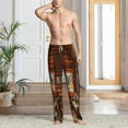 thumbnail image 2 of Gukieu Log Cabin Inside Print Men's Home Trousers, Elastic Drawstring Home Pajamas Clothing Suitable for Adult Men-3X-Large, 2 of 6
