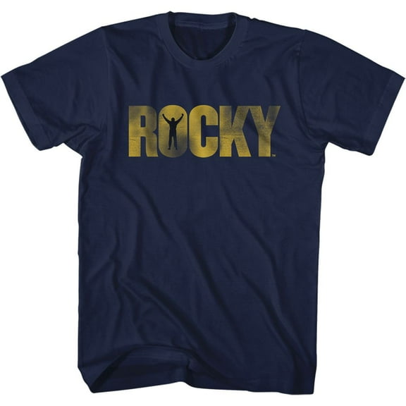 Rocky Logo Navy Adult T-Shirt 3Xlt