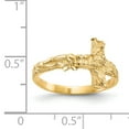 thumbnail image 3 of 14k Yellow Gold Diamond-cut Crucifix Band Ring, 3 of 7