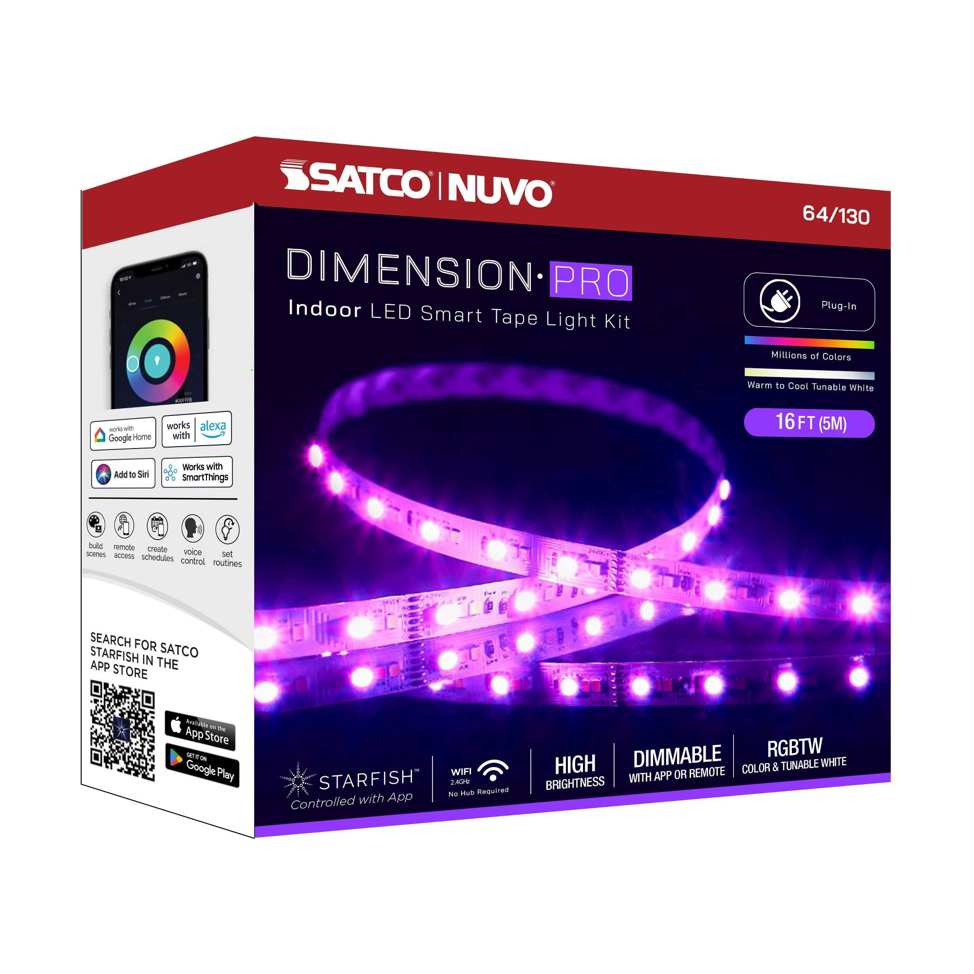 Nuvo Lighting - Dimension Pro - 18W LED Tape Light with Plug Connection In