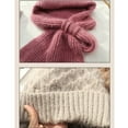 thumbnail image 4 of Idoravan Womens Winter Beanie Hat Scarf Set Integrated Ear Protection Windproof Cap Scarf 2 In 1 Winter Warm Knitted Hat Scarf Thickening Hat Scarf Pink, 4 of 6