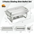 thumbnail image 3 of Costway Chafing Dish Buffet Set 2 Packs 9 QT Stainless Steel Chafers with Food Pans, 3 of 10