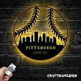 thumbnail image 3 of Craftnamesign Custom US City Skyline Baseball Metal Wall Art, Custom Softball Player Name Sign, 3 of 5