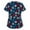Navy, variant on QATAINLAV Womens Short Sleeve Scrub Tops Cute Animal Printed V Nursing Scrubs Shirt Medical Working Uniform Pocketed T-shirt Holiday Workwear on Sale Blue M