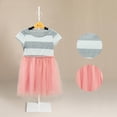 thumbnail image 6 of Douhoow 2-10Y Girls Dress Cute Striped Princess Short Sleeve Dress Summer Toddler Tutu Dress, 6 of 9