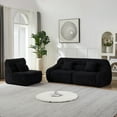 thumbnail image 2 of 123.2 Modern Curved Sectional Sofa Set for Living Room Oversized Cloud Couch Chenille Modular Curved with 4 Pillows Deep Seat No Assembly Required Beige, 2 of 10