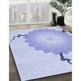 thumbnail image 3 of Ahgly Company Machine Washable Indoor Square Transitional Heavenly Blue Area Rugs, 4' Square, 3 of 7