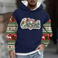 thumbnail image 2 of KeShDi Christmas Men's T-Shirts Fashion Men Casual Print Hooded Long Sleeve Drawstring Sweatshirt Top Blue XL, 2 of 5