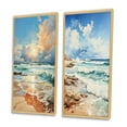 thumbnail image 3 of Designart "Seaside Reflections Beach Photo VI" Coastal Beach Framed Wall Art Set Of 2 - Teal Beach Framed Wall Art Set Of 2, 3 of 7