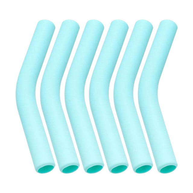ZOUBAOQ 6pcs Metal Straw Silicone Tips Colored Stainless Steel Straw Set Long-Term Nozzle Use Holder