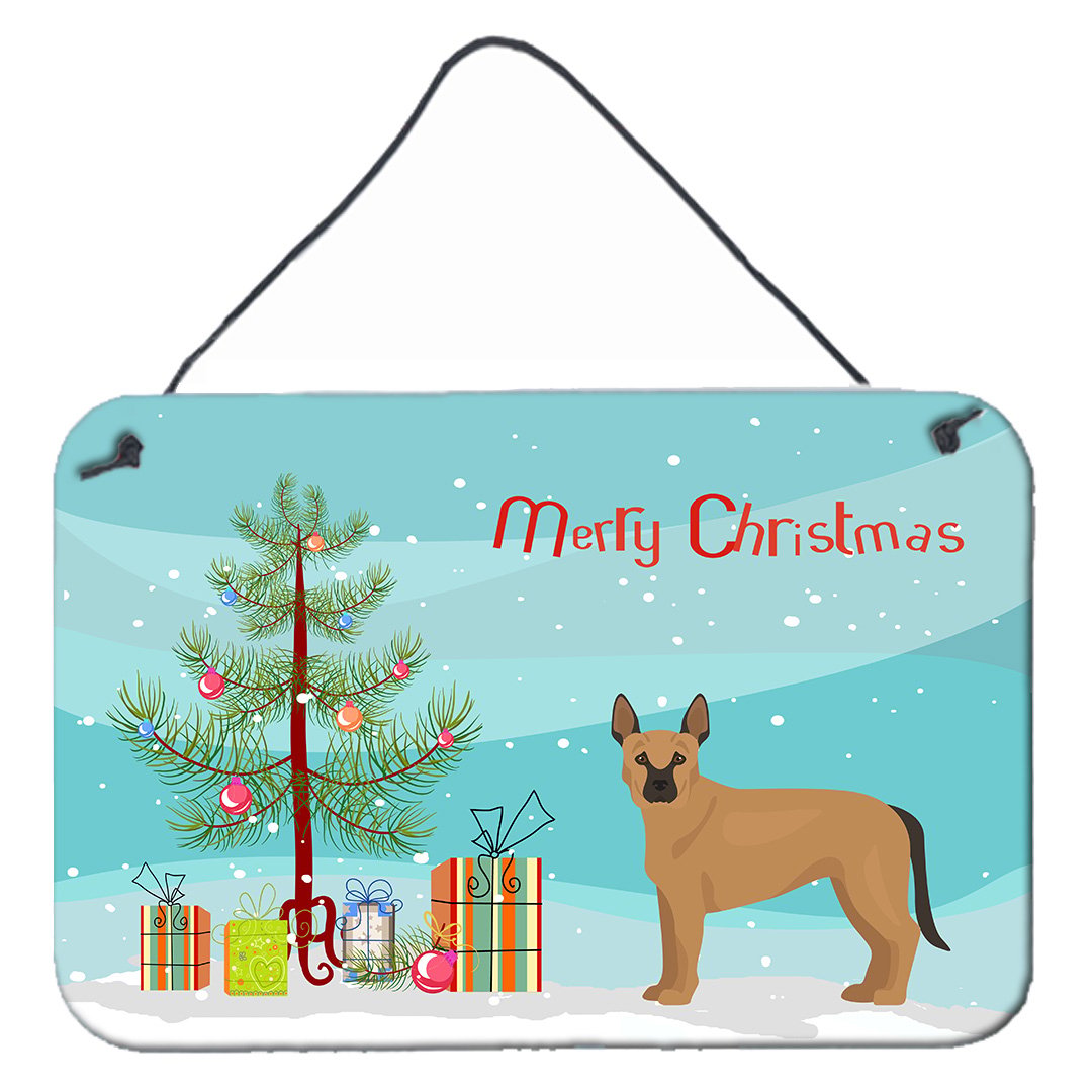 Multicolored, variant on Black German Shepherd Mastiff Mix Christmas Tree Wall or Door Hanging Prints