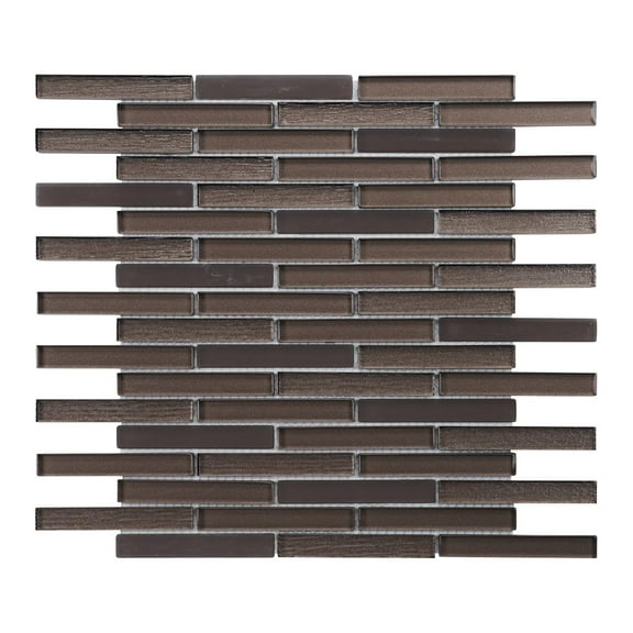 Modket TDH318MG Brown Crystal Metallic Glass Brick Joint Mosaic Tile Kitchen Wall Backsplash