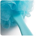 thumbnail image 3 of Triani Bath Sponge & Brush Long Handled Loofah Back Scrubber Shower & Bath Exfoliating Pouf Scrubber on a Stick Body Back Brush with a Plastic Handle Loofah Mesh for Men & Women-Blue, 3 of 5