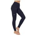thumbnail image 4 of Rotm Leggings With Pockets Yoga Pants with Pockets High Waisted Flare Leggings Bell Bottom Yoga Dress Pants Seamless Bootcut Pants Navy,XL, 4 of 6
