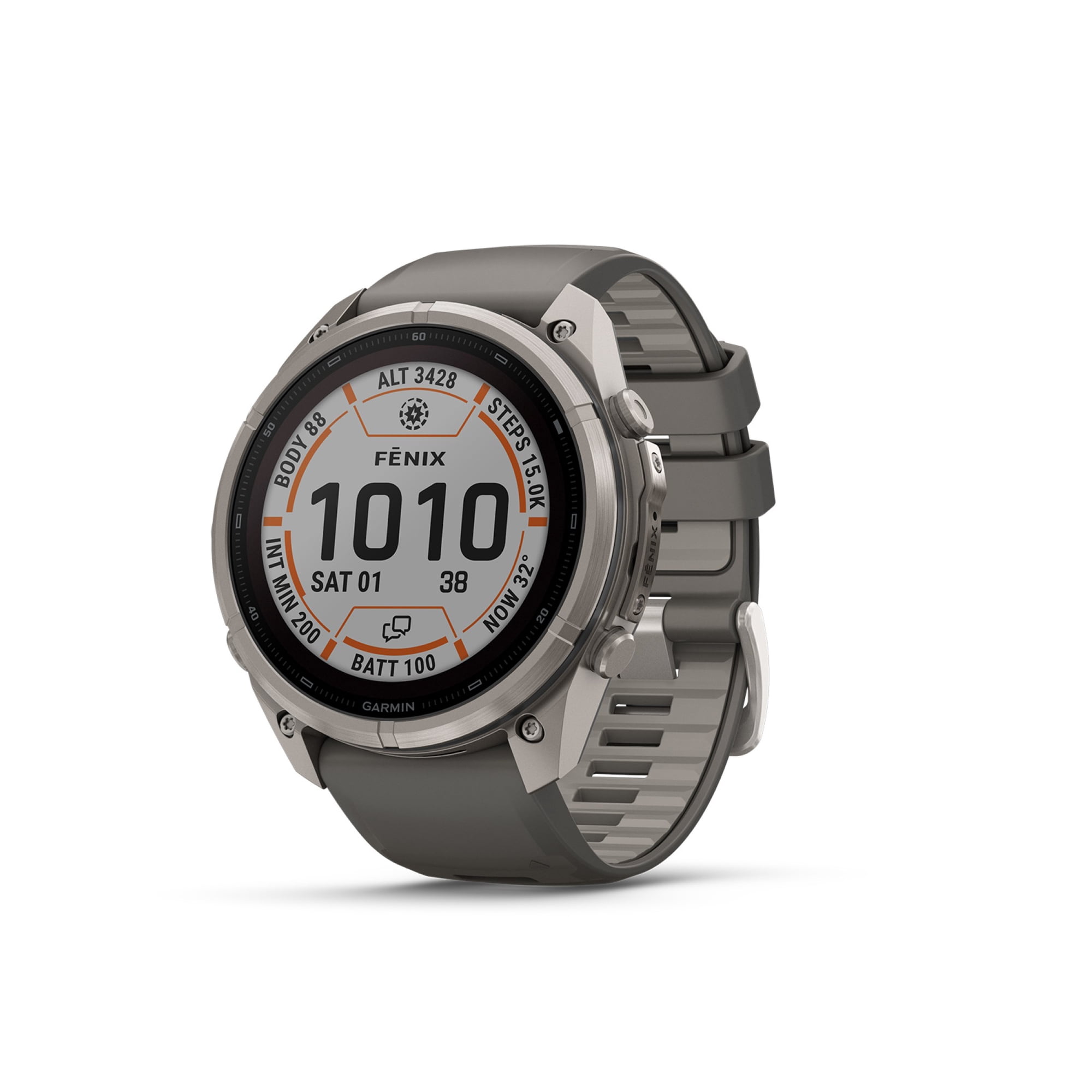 Garmin fenix 9 Pro – inReach, Solar, 51 mm Titanium with Pebble Gray/Silver Gray Silicone Band