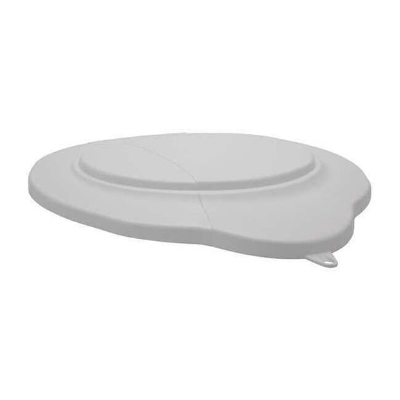 Round Pail Lid, 14 39/64 in Dia, White, Polypropylene 56935