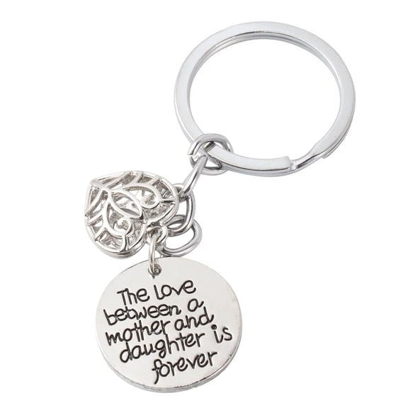 MUSEYA Love Heart Key Ring 1Set Silver Alloy Keychain Christmas Day