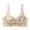 Khaki, variant on Women’s Sheer Mesh Floral Lace Support Bra, Wire Free Nylon Spandex Lightly Padded Cups, Wide Adjustable Straps, Delicate Bow Detail V Neck Anti-Sagging Bra