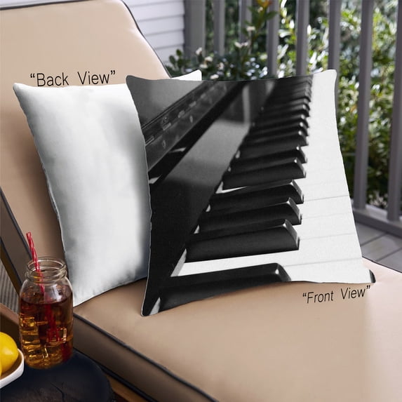 Ahgly Company Music Piano Outdoor Throw Pillow, 18 inch by 18 inch