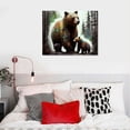 thumbnail image 4 of GOSMITH  Large Forest Bear Canvas Wall Art Bears Play in Forest Abstract Animal Painting Artwork for Home Bedroom Living Room, 4 of 4