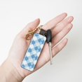 thumbnail image 6 of Keychain 6×3.1×1inpu Leather With Delicate Touch And Strong Recognition Is Used For Daily Travel, Work And Picnic Argyle Plaid Lightskyblue_1, 6 of 8