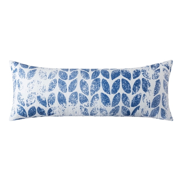 BedTreat Body Pillow with Printed Velvet Pillowcase, Fluffy Body Pillow for Adults, Removable cover, Sangay , Baritone Blue (20"x54")