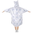 thumbnail image 2 of joogoo Wearable Blanket Hoodie for Bows Checkered Blue Flannel Sherpa Pocket 3-14 YR S, 2 of 7