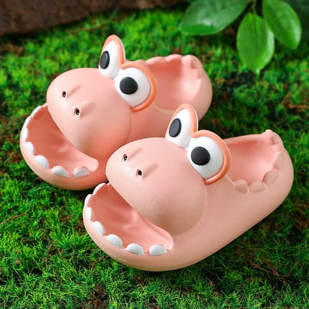 

QISIWOLE Children Summer Cartoon Dinosaur Slippers Baby Bathing Shoes For Boys Girls In The Bathroom summer savings