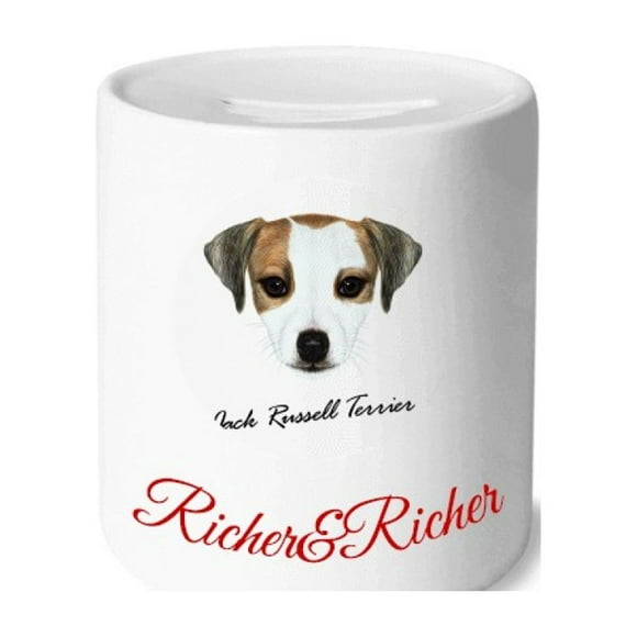 Jack Russell Terrier Dog Pet Animal Rich and Rich Bank Saving Box Coin