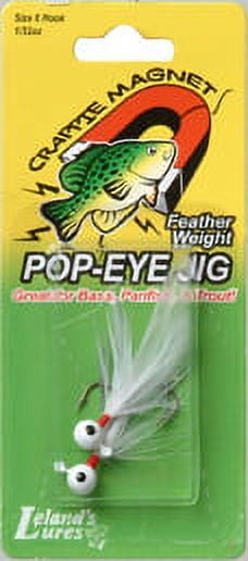 Leland Lures Crappie Magnet Pop-Eye Jig 1/32 oz White, 87497