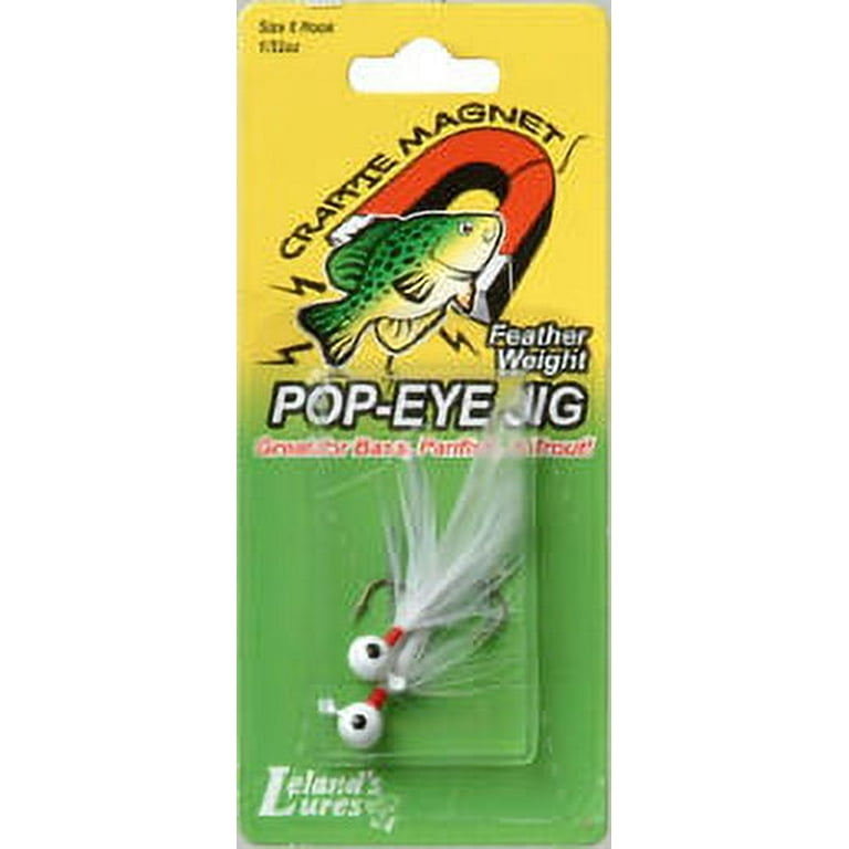 Leland Lures Crappie Magnet Pop-Eye Jig 1/32 oz White, 87497 