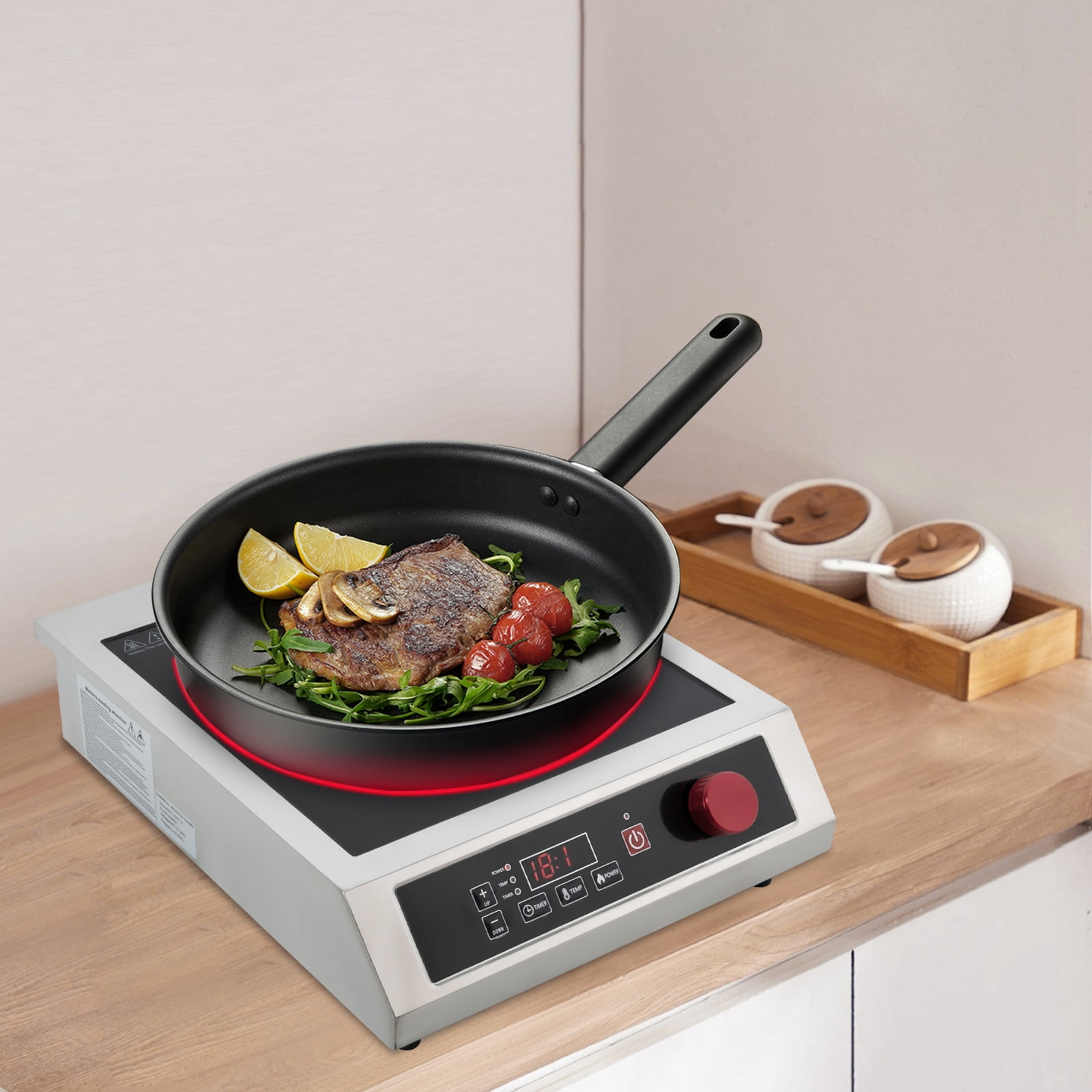 Commercial Induction Cooktop Powerful Electric Induction Burner W/ Digital Sensor for Homes, Restaurants