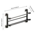 thumbnail image 3 of Foldable Wall Mounted Shoe Rack Space Saving Metal Shoe Organizer for Entryway Bathroom Closet,Black2-50x29x12cm, 3 of 4