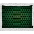 thumbnail image 1 of Forest Green Tapestry, Geometrical Honeycomb Pattern with Polygons Technology Themed Grid Mesh Tile, Wall Hanging for Bedroom Living Room Dorm Decor, 60W X 40L Inches, Green Black, by Ambesonne, 1 of 2