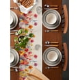thumbnail image 3 of Table Runner 120 Inches Long for Kitchen Dining, Pastoral Botanical Dresser Scarf Farmhouse, Dining Table Decorations for Wedding/Parties, Watercolor Spring Summer Flowers Rustic 13 x 120 In, 3 of 9