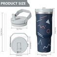 thumbnail image 4 of Modern 30oz Handheld Travel Tumbler with Handle – Double Wall Stainless Steel Insulated Cup, Flip Straw Lid, Leak-Proof & BPA-Free for Hot and Cold Drinks – Durable Coffee & Juice Mug White, 4 of 7