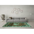 thumbnail image 3 of Ahgly Company Indoor Square Animal Turquoise Blue Traditional Area Rugs, 5' Square, 3 of 4