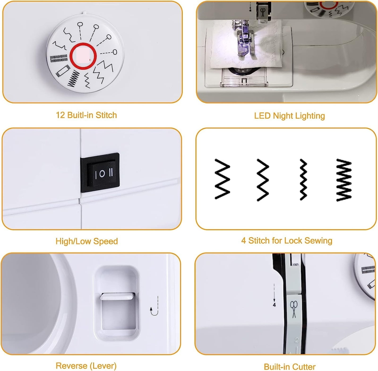 Mini Sewing Machine For Beginners,Portable Household Crafting Mending Machine, 12 Built-In Stitches And Foot Pedal