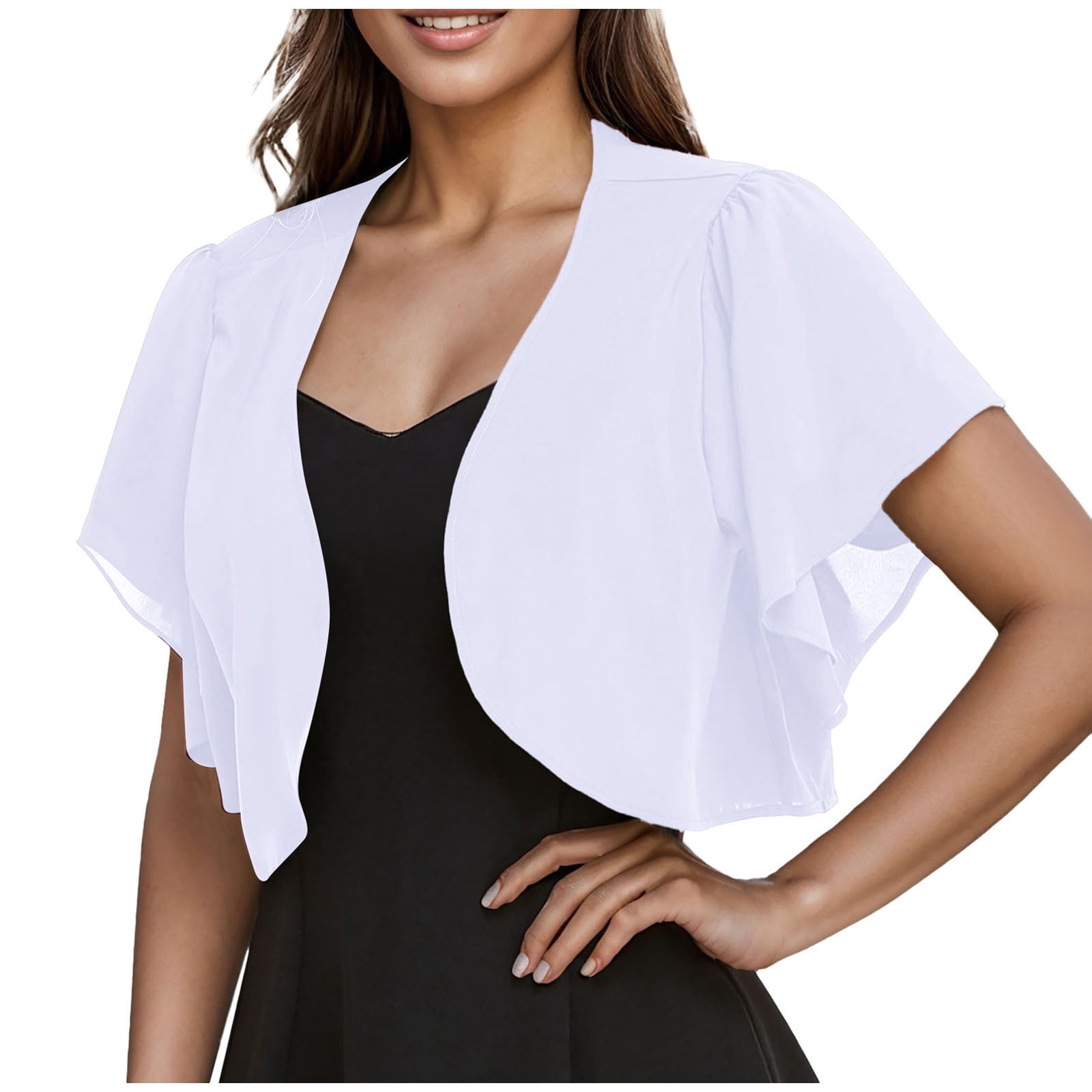 DARING DIVA Women's Plus Floral Lace Bolero Shrugs Short Sleeve
