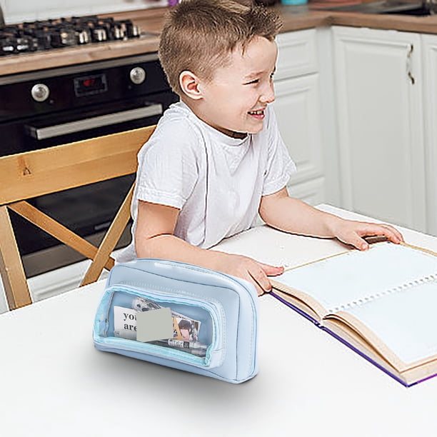 Estuche Transparente de Gran Capacidad para Lápices, Visible, para Estudiantes de Secundaria y Preparatoria, para Hombres y Mujeres.