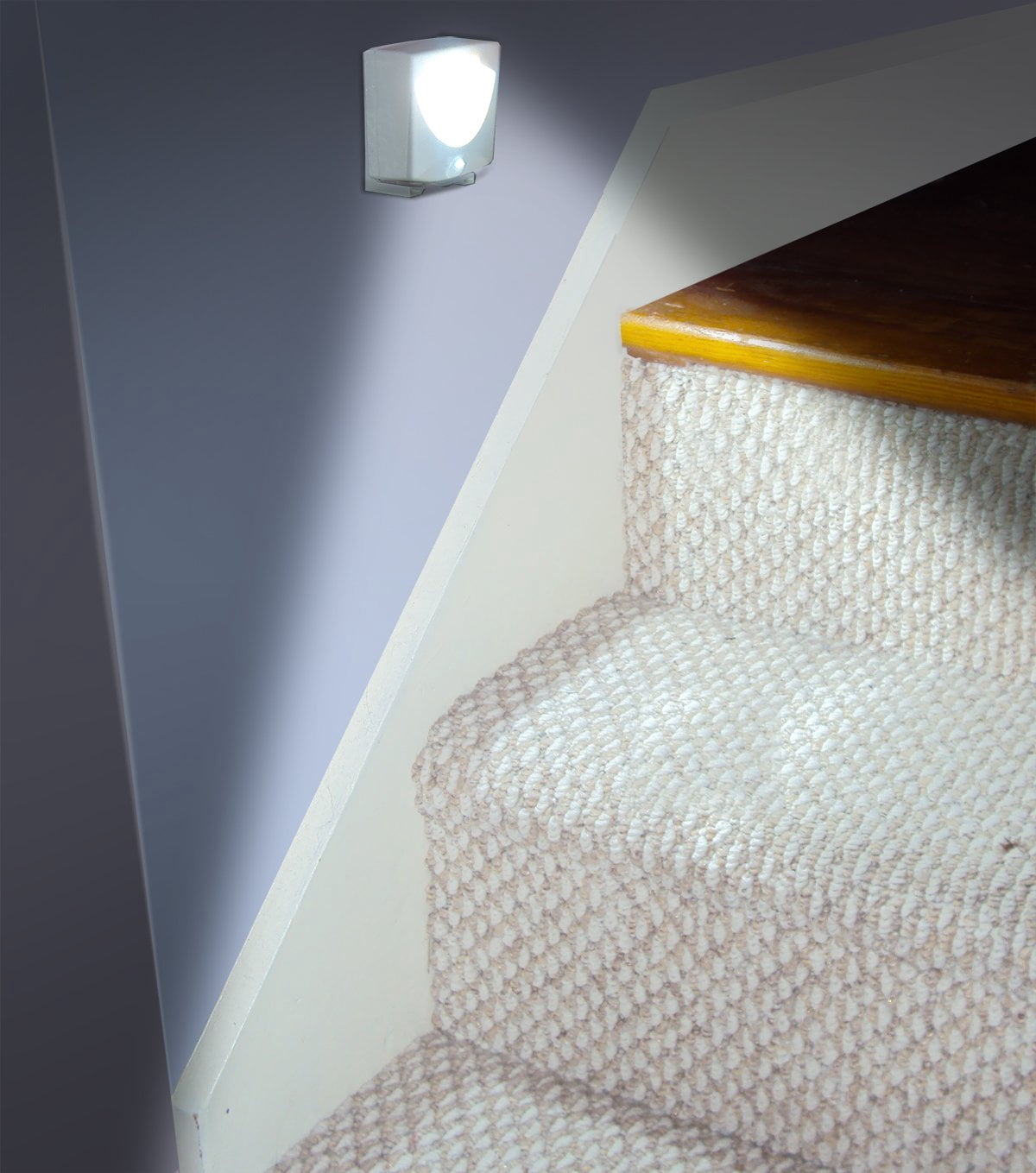 2 Packs Indoor and Outdoor LED Motion Step Light and Light Sensor Activated Wireless Battery Powered Night Light Weatherproof Easy to Install