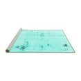 thumbnail image 2 of Ahgly Company Machine Washable Indoor Rectangle Solid Turquoise Blue Modern Area Rugs, 2' x 3', 2 of 4