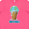 thumbnail image 4 of Inktastic Keep It Cool Melting Earth Ice Cream Cone Youth T-Shirt, 4 of 5