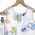 thumbnail image 4 of Kids Boy Pajamas Set Cartoon Crew Neck Tee Shorts 2-3 Years 3-4 Years 4-5 Years Breathable Natural Cotton Adjustable Waist Beach Vacation Super Soft (18-24 Months,White), 4 of 4