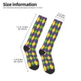 thumbnail image 2 of Honeii Mardi Gras Print Long Socks,Novelty Design Socks Gift for Men and Women,Crew Socks,Calf Socks, 2 of 6