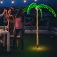 thumbnail image 4 of Gymax 7ft Pre-lit LED Rope Light Palm Tree Hawaii-Style Holiday Decor w/ 306 LED Lights, 4 of 10